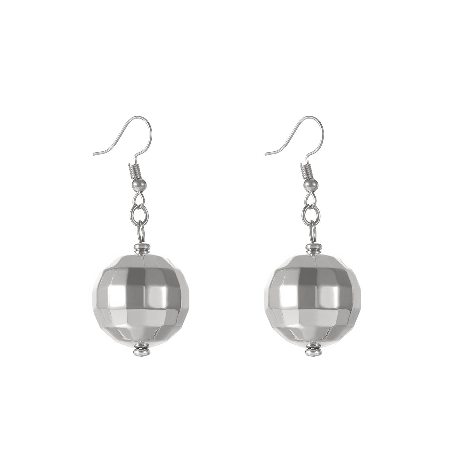 Wholesale Round Earrings Necklace Disco Bracelet Women Set Electroplating Jewelry